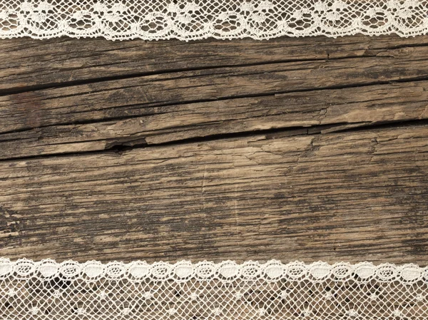 Piękne stare koronki moda na drewniane tła — Zdjęcie stockowe