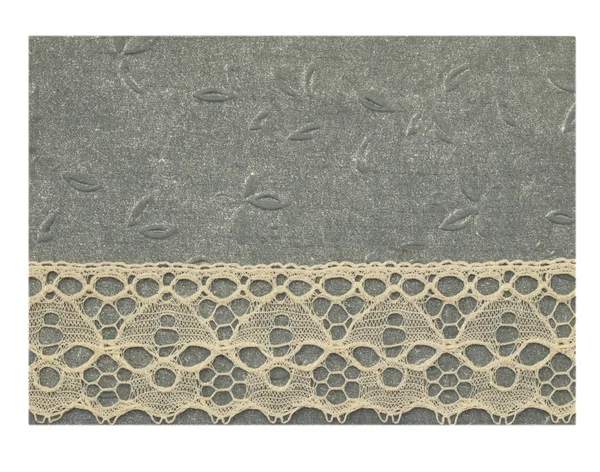 Blank gray note with lace — Stock Photo, Image