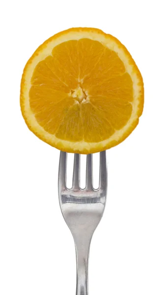 Naranja en el tenedor — Foto de Stock