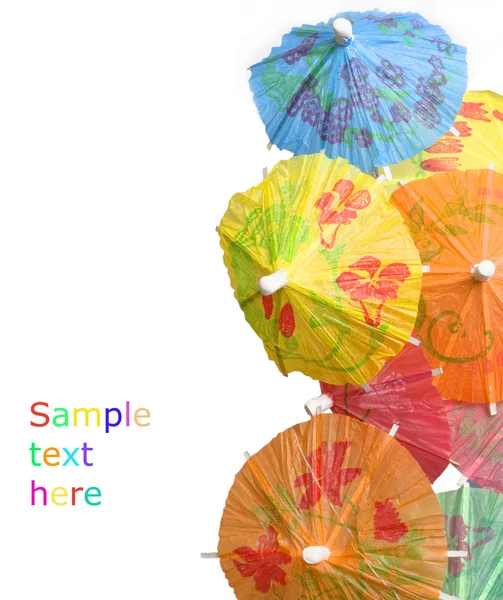 Guarda-chuvas coquetel decorativo com o lugar para o seu texto — Fotografia de Stock