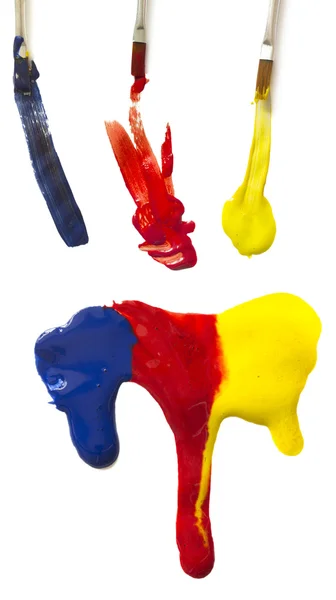 Grunnleggende farger med penselstrøk – stockfoto