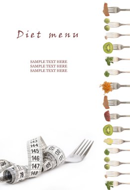 Diet menu with the place for your text clipart