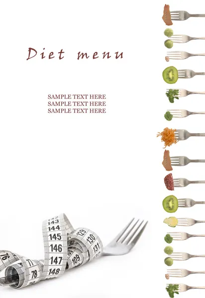 Dieetmenu met de plaats voor uw tekst — Stockfoto