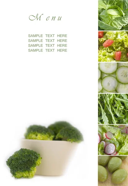 Zielone warzywa menu — Zdjęcie stockowe