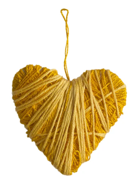 Coração amarelo — Fotografia de Stock