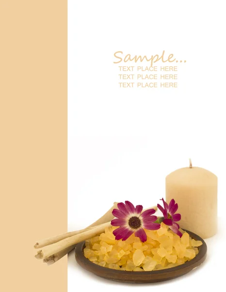 Kochlöffel mit Badesalz mit Platz für Ihren Text — Stockfoto