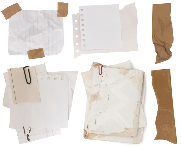 Coleção de notas de papel com fitas adesivas — Fotografia de Stock