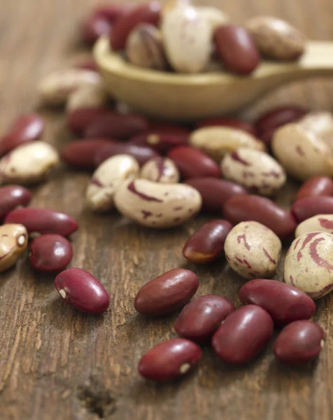 Beans on the wooden background — Stock Photo, Image