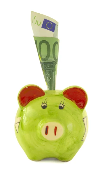 Colorful piggy bank with euros — Stock Photo, Image