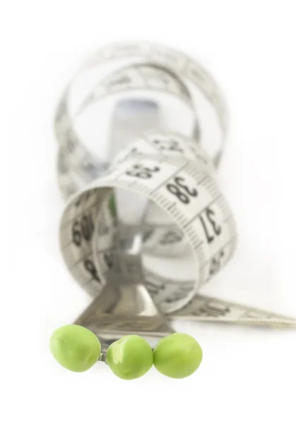 Peas on the fork, diet — Stock Photo, Image