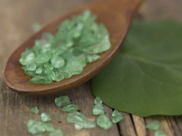 녹색 목욕 소금 — 스톡 사진