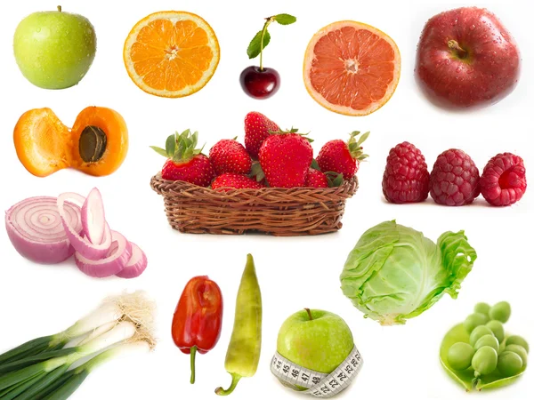 Fruits and vegetables collection — Stockfoto