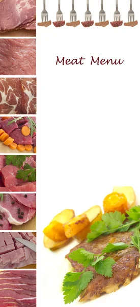 Vlees menu voor het restaurant met de plaats voor tekst — Stockfoto