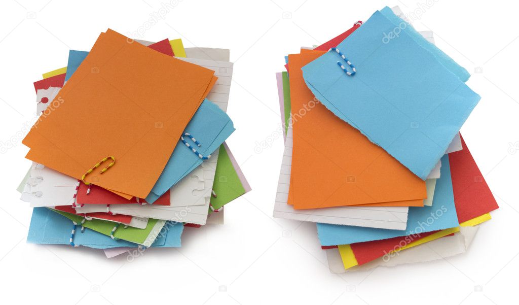 Collection of colorful paper notes