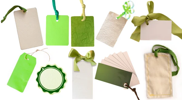 Colección de etiquetas verdes — Foto de Stock