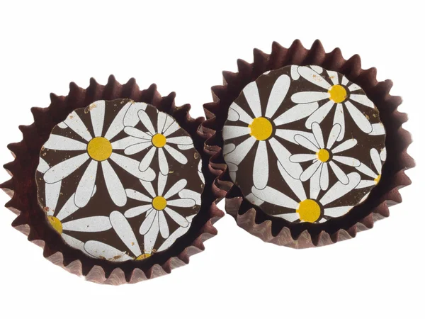 Dos pasteles de chocolate en los cupcakes —  Fotos de Stock