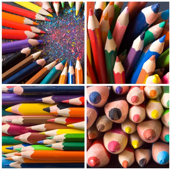 Colagem de lápis coloridos — Fotografia de Stock