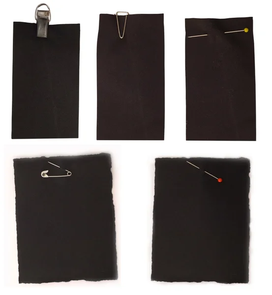 Coleção de notas de papel preto — Fotografia de Stock