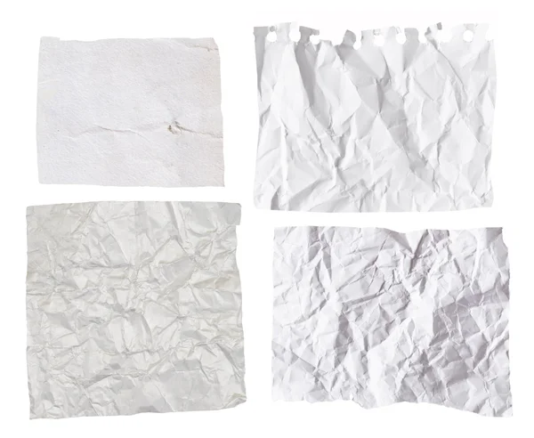 Samling av skrynkliga papperslappar — Stockfoto