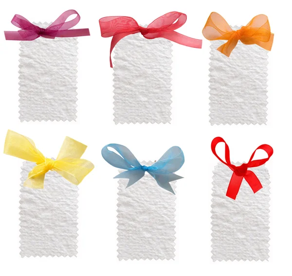 Tags with colorful bows — Stock Photo, Image