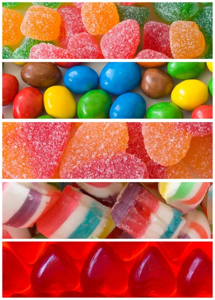Sammlung verschiedener Bonbons — Stockfoto