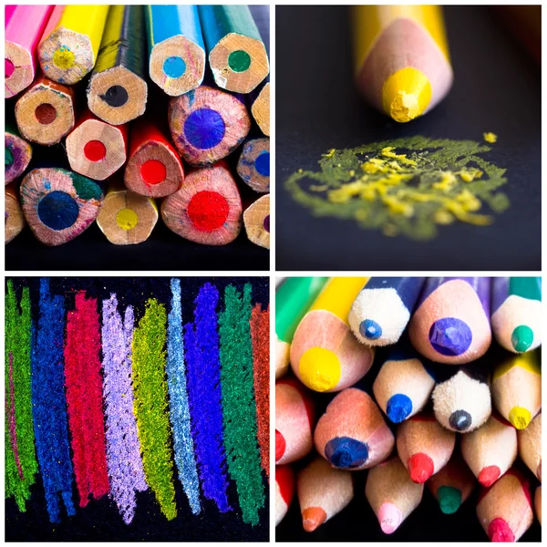 Collage de crayons de couleur — Photo