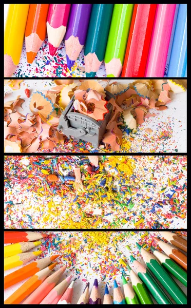 Collage of colored pencils — Stock Photo, Image