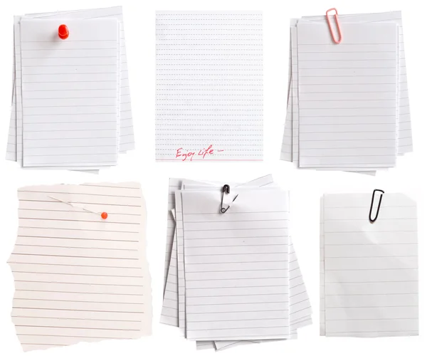Coleção de notas de papel simples — Fotografia de Stock