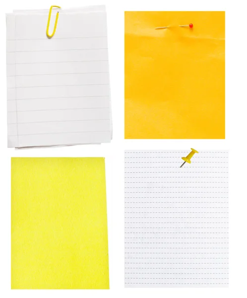 Coleção de notas amarelas e brancas — Fotografia de Stock
