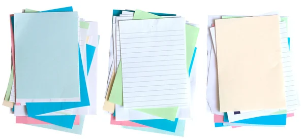 Coleção de notas e etiquetas de papel azul — Fotografia de Stock