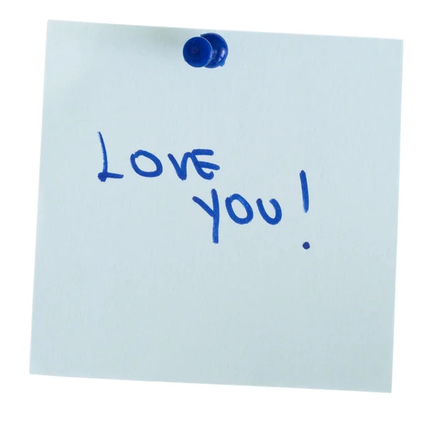 Adhesive note Love you — Stock Photo, Image