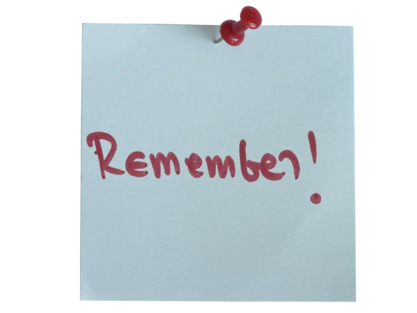 Adhesive note Remember — Stock Photo, Image