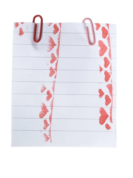 Notatki papieru z serca drukowane — Zdjęcie stockowe