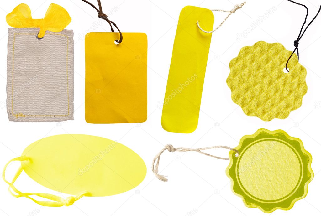 Collection of yellow tags