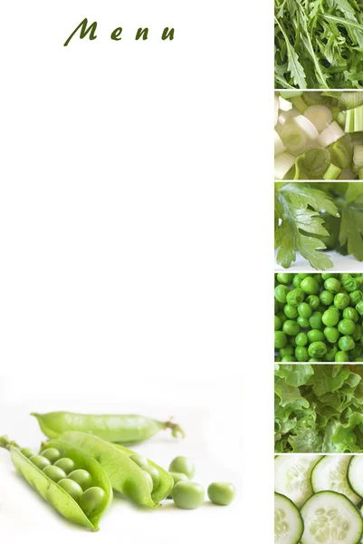 Speisekarte mit grünem Gemüse — Stockfoto