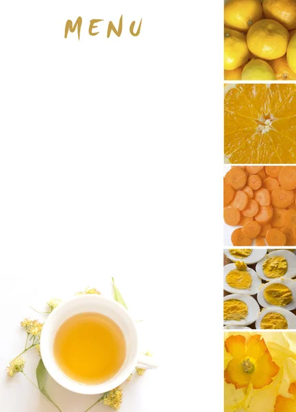 黄色食物的菜单 — 图库照片