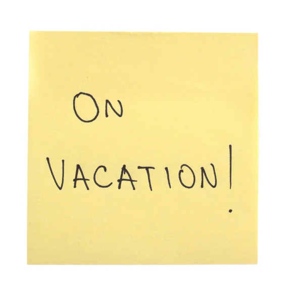 Adhesive note On vacation — Stock Photo, Image