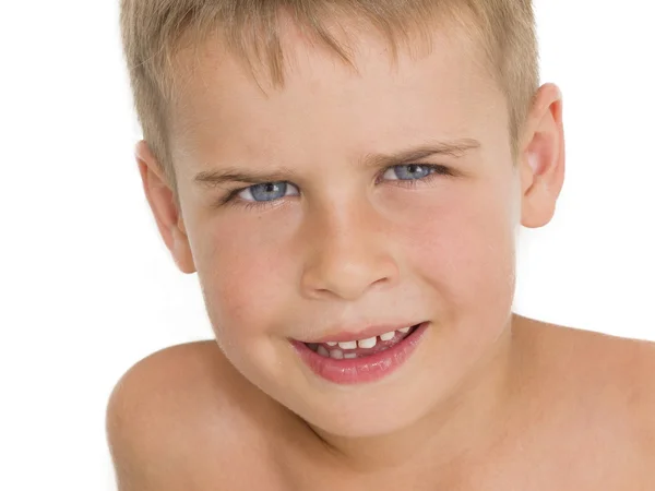 Porträtt av sex år gammal pojke — Stockfoto