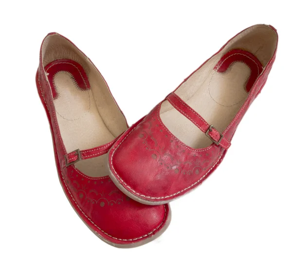 白い靴に隔離された赤い靴 — ストック写真