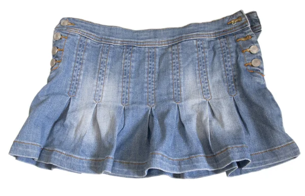 Jeans mini rok, geïsoleerd op wit — Stockfoto