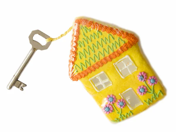 Schlüssel und Bonbonhaus — Stockfoto
