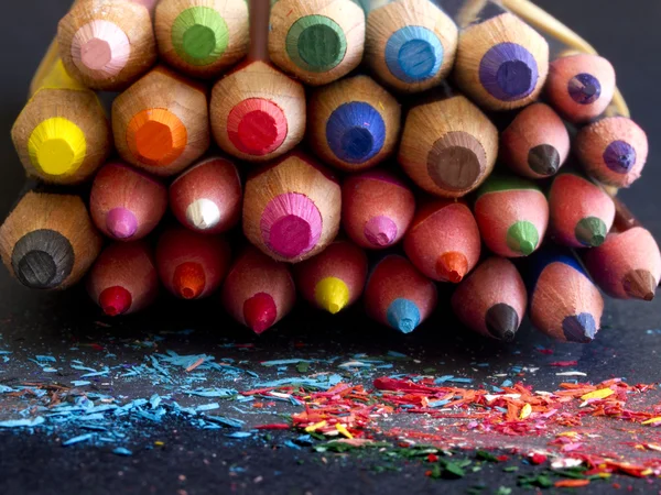 Lápis coloridos com barbear — Fotografia de Stock