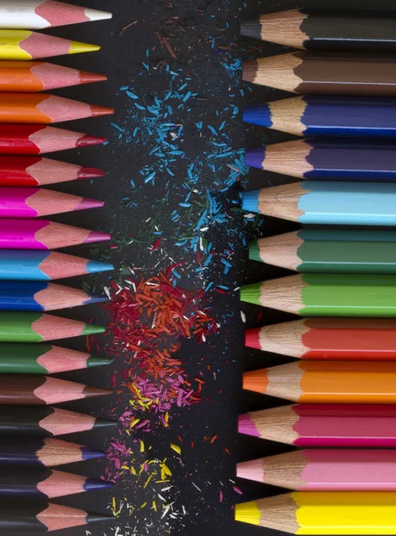 Lápis coloridos com barbear — Fotografia de Stock