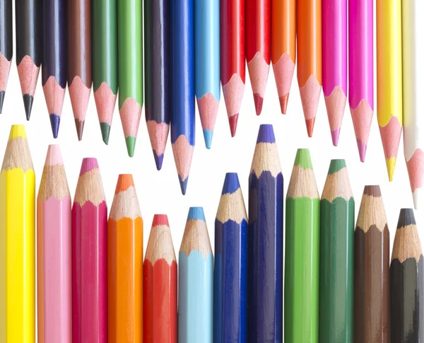 Lápices coloridos aislados en blanco — Foto de Stock