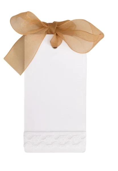 Etiqueta regalo con cinta transparente — Foto de Stock