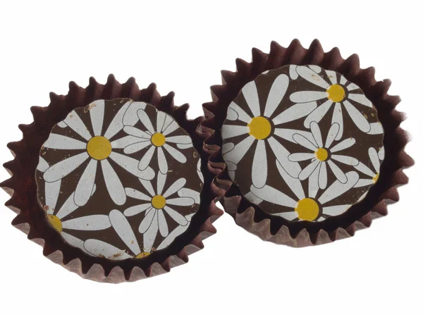 Dos pasteles de chocolate en los cupcakes —  Fotos de Stock