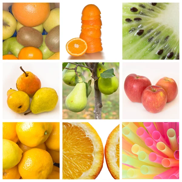Collage gemaakt van vruchten — Stockfoto