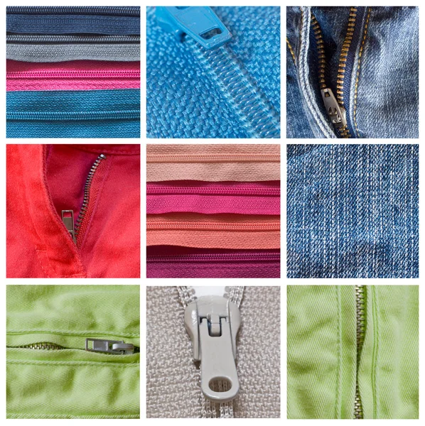 Collection of colorful zippers — Stock Photo, Image