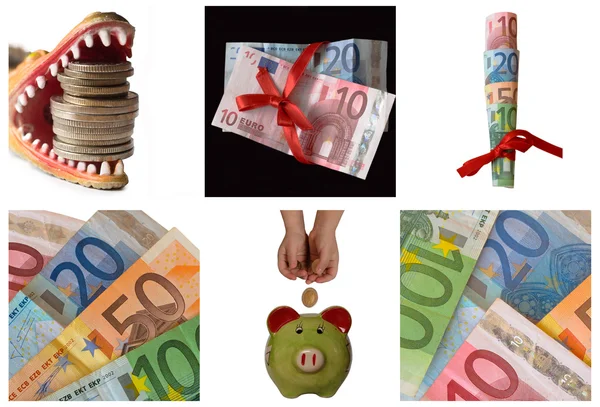 Collage of euro money — Stock Photo, Image
