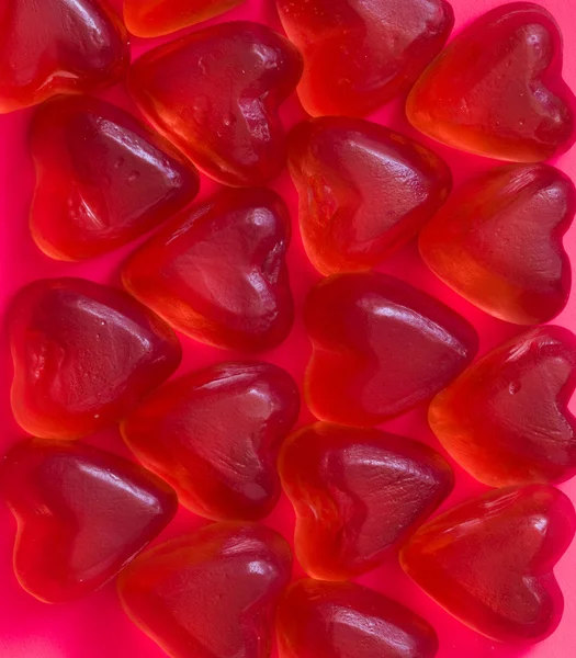 Red, rubber, sweet hearts — Stock Photo, Image